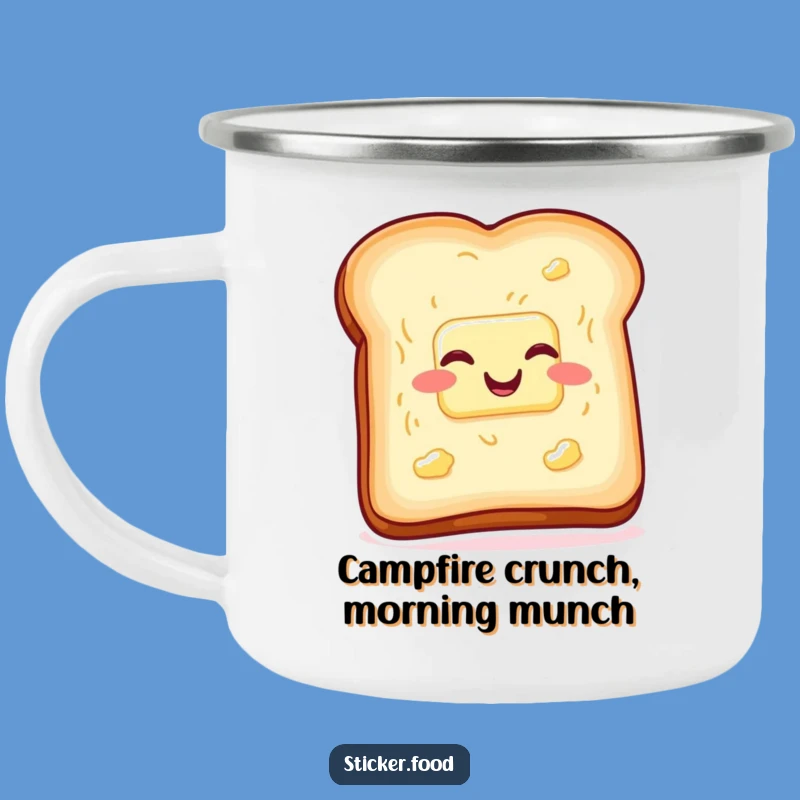 Durable Funny Toast Butter Camping Mug, Wiggling with Glee Outdoor Gift