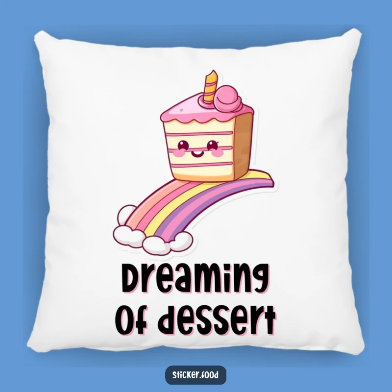 Soft Funny Grinning Cake Rainbow Pillow, Sweet Ride Humorous Comfort