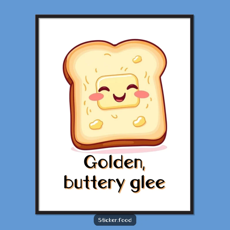 Funny Toast Butter Digital Art Print, Instant Wiggling with Glee Decor