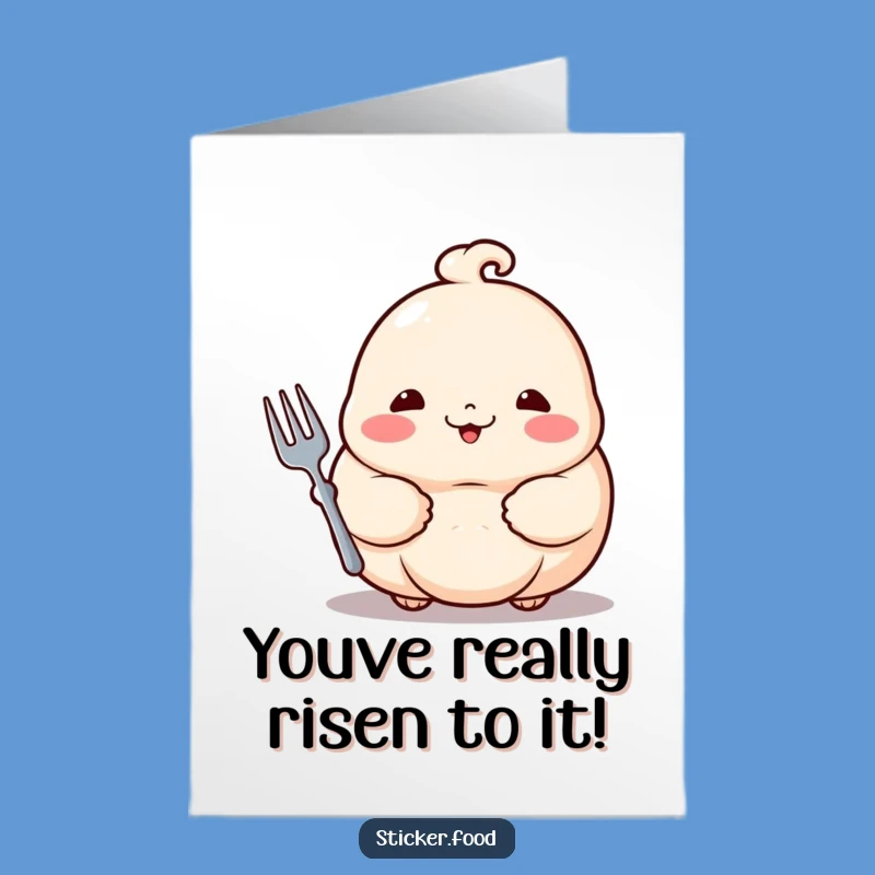 Free Printable Congrats Card: Dumpling Fork Surprise Funny Downloadable Gift